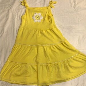 Yellow Kids Dress with Floral Design